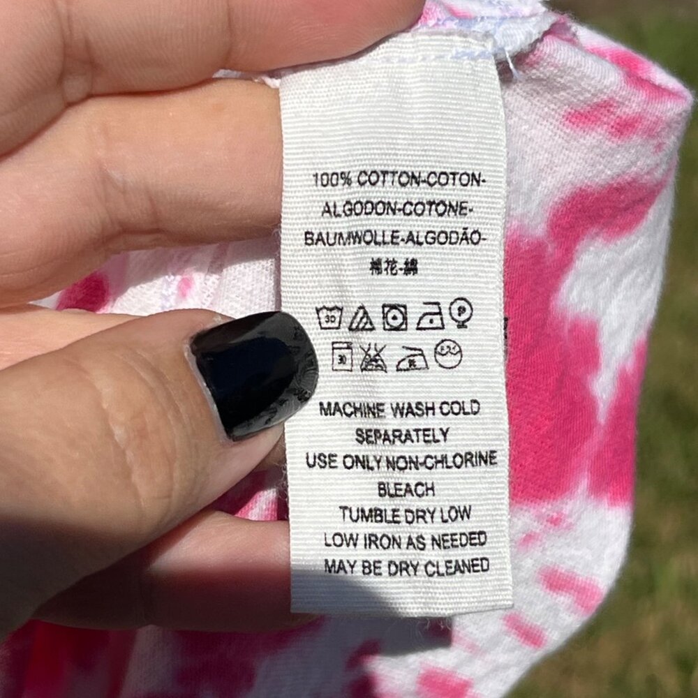 We The Free People Anytime Tie Dye Babydoll Top in Hibiscus Combo Size M - Picture 10 of 10